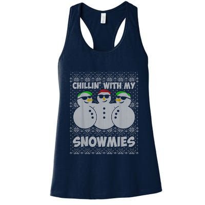 Chillin With My Snowmies Funny Ugly Christmas Womens Tank Top