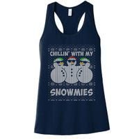 Chillin With My Snowmies Funny Ugly Christmas Women's Racerback Tank