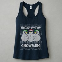 Chillin With My Snowmies Funny Ugly Christmas Womens Tank Top