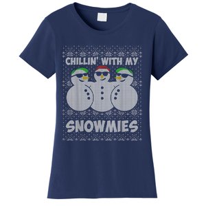 Chillin With My Snowmies Funny Ugly Christmas Women's T-Shirt