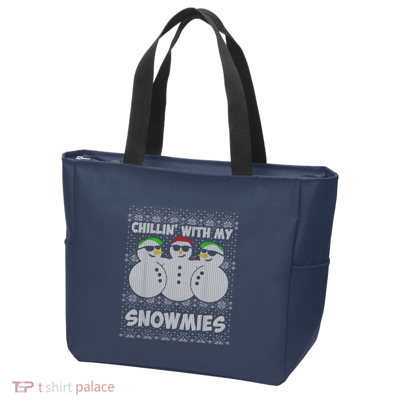 Chillin With My Snowmies Funny Ugly Christmas Zip Tote Bag