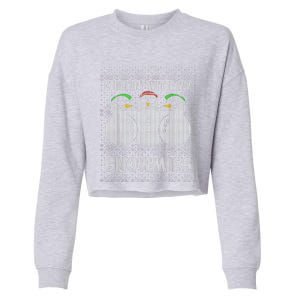 Chillin With My Snowmies Funny Ugly Christmas Cropped Pullover Crew