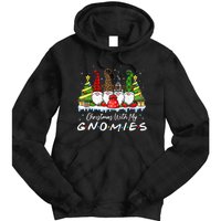 Christmas With My Gnomies Merry Christmas Buffalo Plaid Tie Dye Hoodie