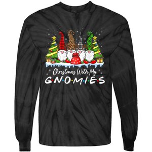 Christmas With My Gnomies Merry Christmas Buffalo Plaid Tie-Dye Long Sleeve Shirt