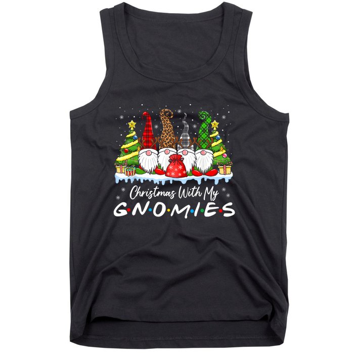 Christmas With My Gnomies Merry Christmas Buffalo Plaid Tank Top