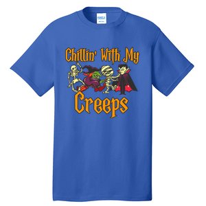 Chillin With My Creeps Vampire Halloween Skeleton Witch Gift Meaningful Gift Tall T-Shirt