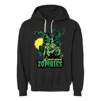 Chilling With My Zombies Garment-Dyed Fleece Hoodie