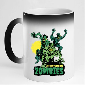 Chilling With My Zombies 11oz Black Color Changing Mug