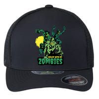 Chilling With My Zombies Flexfit Unipanel Trucker Cap