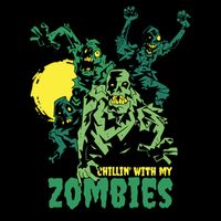Chilling With My Zombies Flexfit Unipanel Trucker Cap