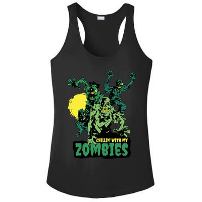 Chilling With My Zombies Ladies PosiCharge Competitor Racerback Tank