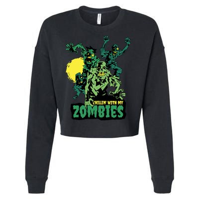 Chilling With My Zombies Cropped Pullover Crew