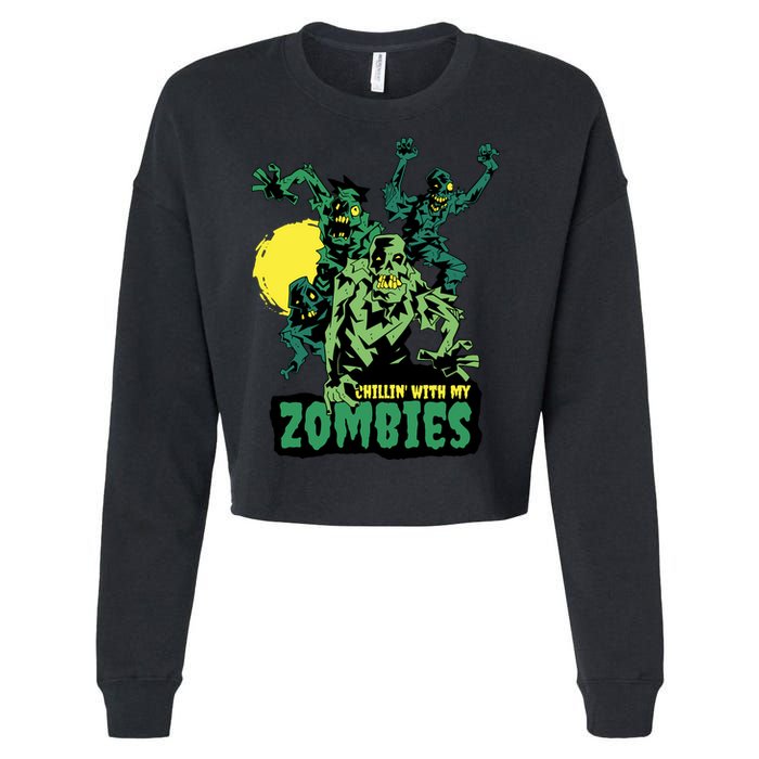 Chilling With My Zombies Cropped Pullover Crew