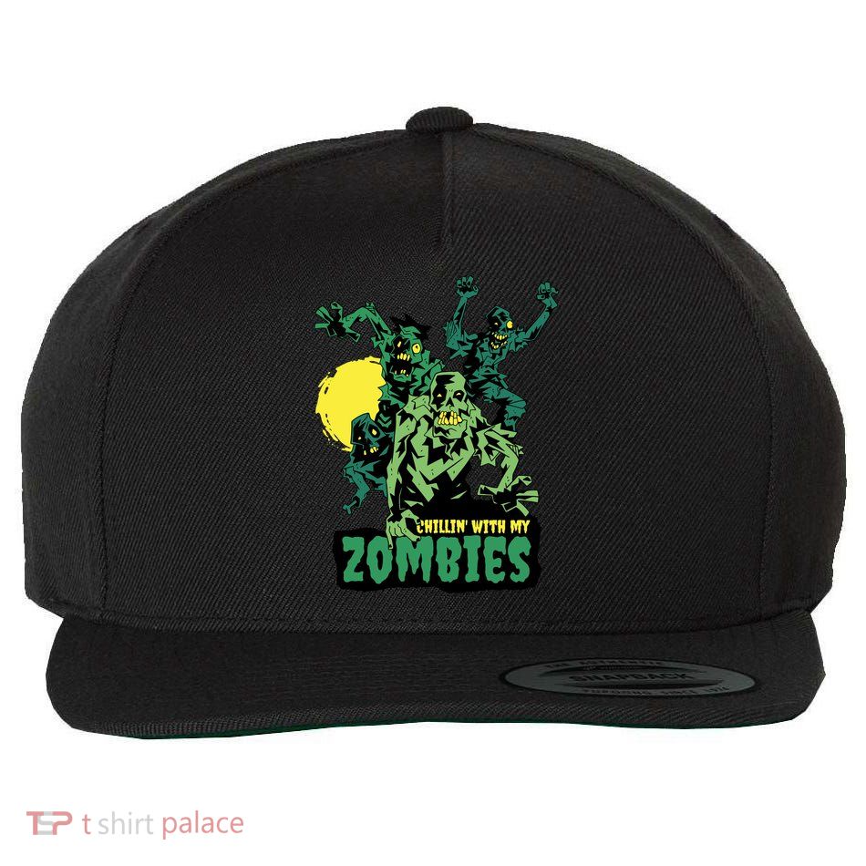 Chilling With My Zombies Wool Snapback Cap