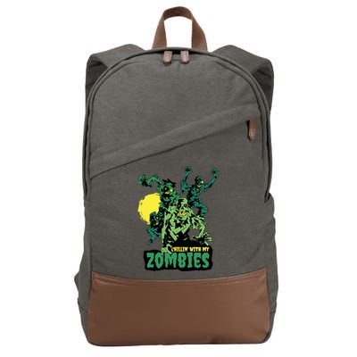 Chilling With My Zombies Cotton Canvas Backpack