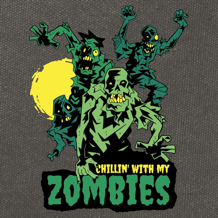 Chilling With My Zombies Cotton Canvas Backpack
