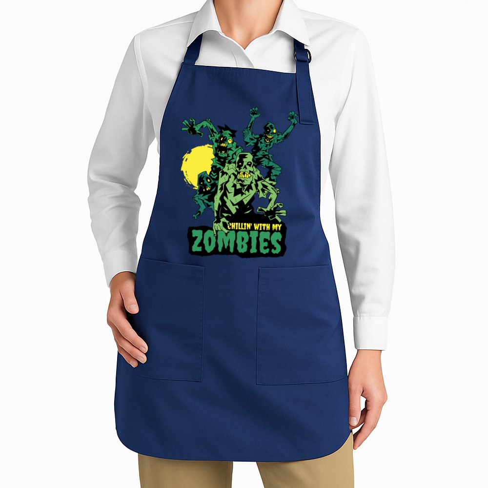 Chilling With My Zombies Apron