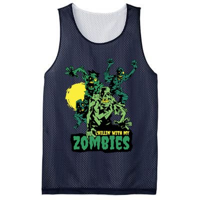 Chilling With My Zombies Mesh Reversible Basketball Jersey Tank