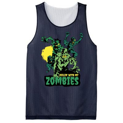 Chilling With My Zombies Mesh Reversible Basketball Jersey Tank