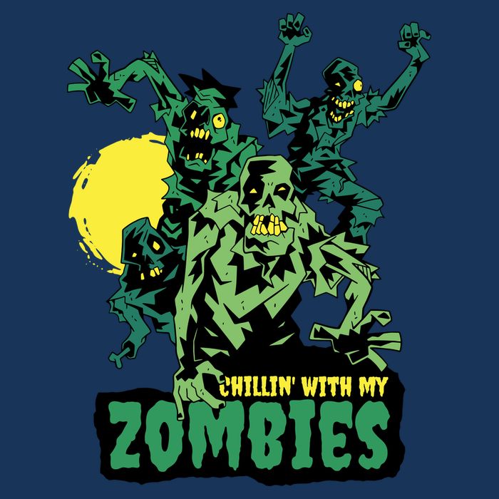 Chilling With My Zombies Pom Pom 12in Knit Beanie