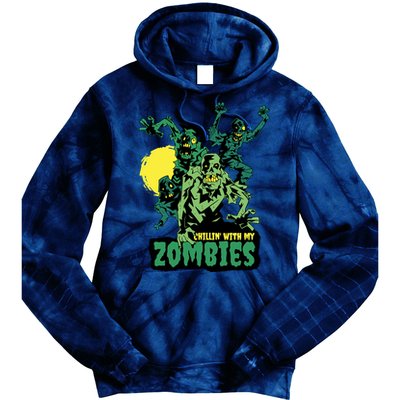 Chilling With My Zombies Tie Dye Hoodie