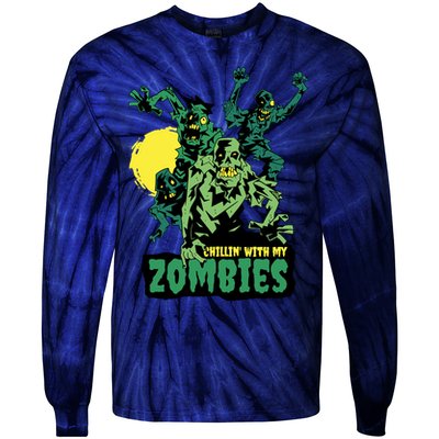 Chilling With My Zombies Tie-Dye Long Sleeve Shirt
