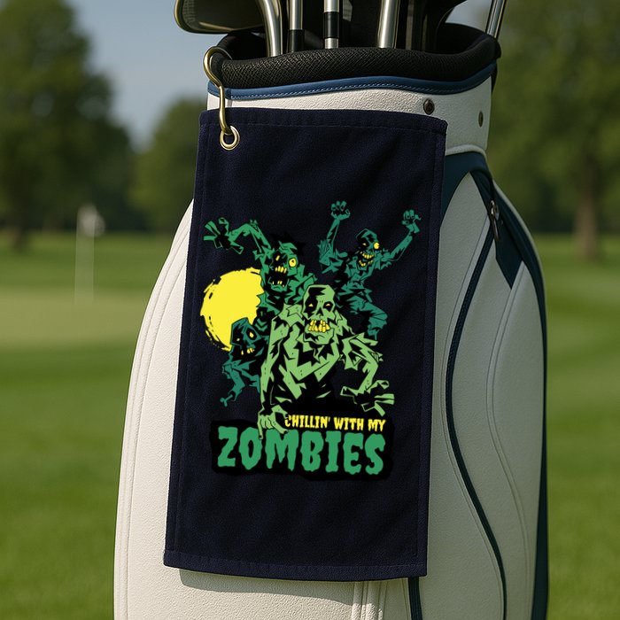 Chilling With My Zombies Golf Towel