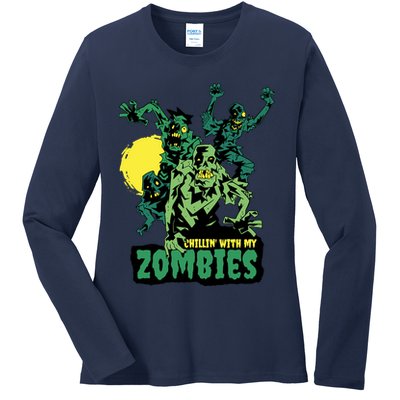 Chilling With My Zombies Ladies Long Sleeve Shirt