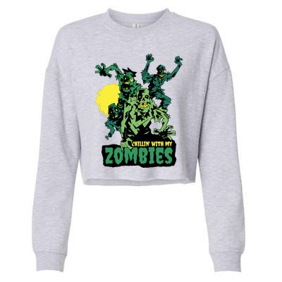 Chilling With My Zombies Cropped Pullover Crew