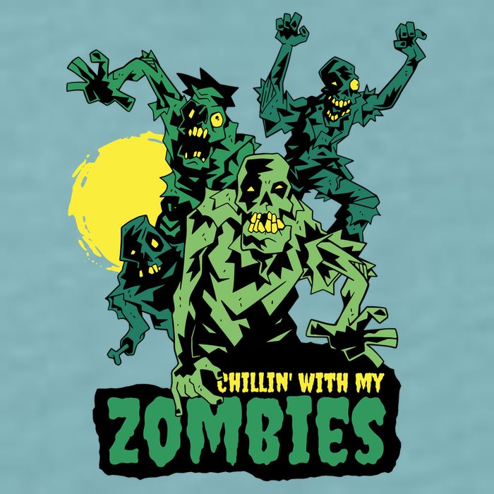 Chilling With My Zombies Sueded Cloud Jersey T-Shirt
