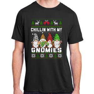 Chillin With My Gnomies Christmas Cute Gnomes Ugly Sweater Gift Adult ChromaSoft Performance T-Shirt