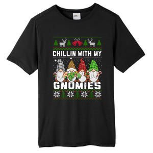 Chillin With My Gnomies Christmas Cute Gnomes Ugly Sweater Gift Tall Fusion ChromaSoft Performance T-Shirt