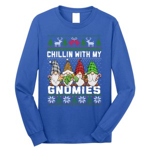 Chillin With My Gnomies Christmas Cute Gnomes Ugly Sweater Gift Long Sleeve Shirt