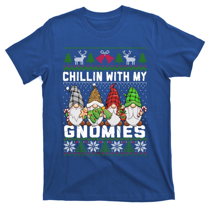 Chillin With My Gnomies Christmas Cute Gnomes Ugly Sweater Gift T-Shirt