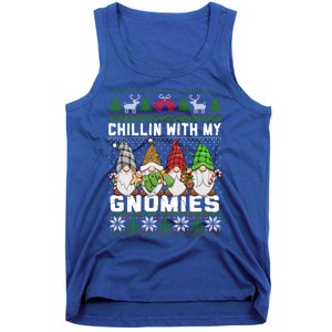 Chillin With My Gnomies Christmas Cute Gnomes Ugly Sweater Gift Tank Top