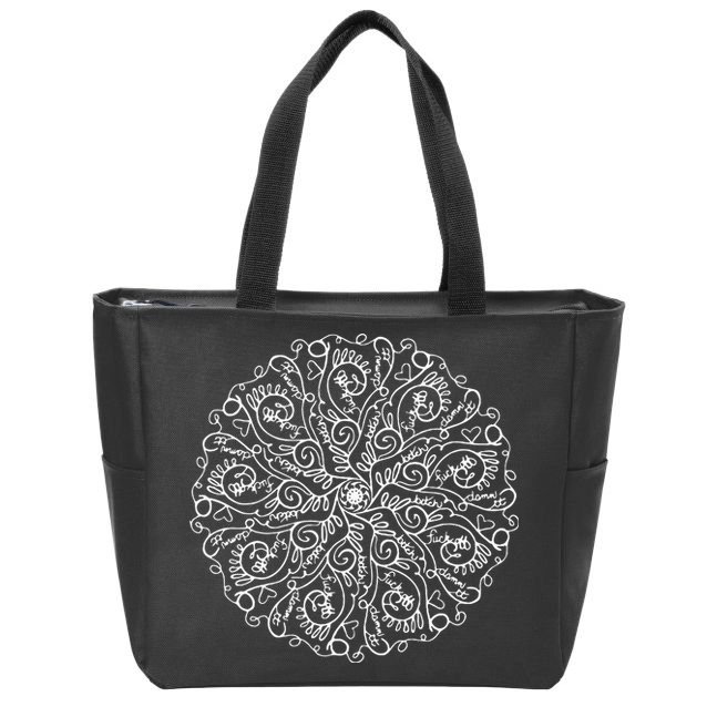 Curse Word Mandala Zip Tote Bag