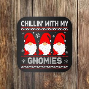 chillin with my gnomies matching family christmas gnome Coaster