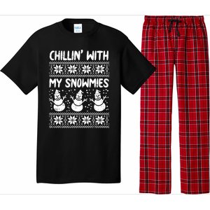 Chillin With My Snowmies Snow Ugly Christmas Sweater Gift Pajama Set