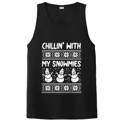 Chillin With My Snowmies Snow Ugly Christmas Sweater Gift PosiCharge Competitor Tank