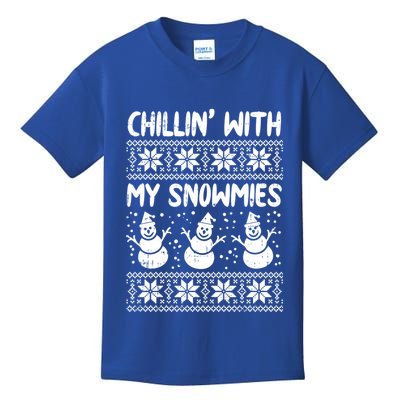 Chillin With My Snowmies Snow Ugly Christmas Sweater Gift Kids T-Shirt