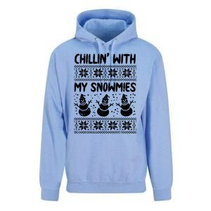 Chillin With My Snowmies Snow Ugly Christmas Sweater Gift Unisex Surf Hoodie