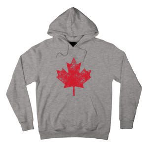 Canada Women Men Distressed Red Maple Leaf Canada Day Tall Hoodie