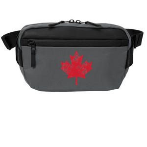 Canada Women Men Distressed Red Maple Leaf Canada Day Crossbody Pack