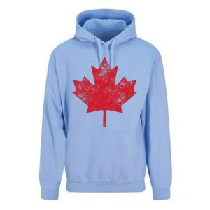 Canada Women Men Distressed Red Maple Leaf Canada Day Unisex Surf Hoodie