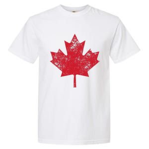 Canada Women Men Distressed Red Maple Leaf Canada Day Garment-Dyed Heavyweight T-Shirt