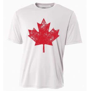 Canada Women Men Distressed Red Maple Leaf Canada Day Cooling Performance Crew T-Shirt