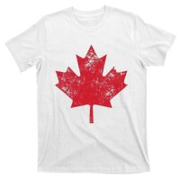 Canada Women Men Distressed Red Maple Leaf Canada Day T-Shirt