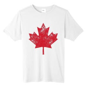 Canada Women Men Distressed Red Maple Leaf Canada Day Tall Fusion ChromaSoft Performance T-Shirt