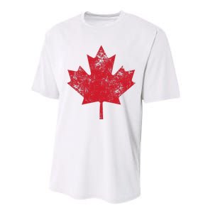 Canada Women Men Distressed Red Maple Leaf Canada Day Performance Sprint T-Shirt