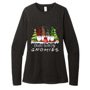 Chillin With My Gnomies Funny Christmas Family Friend Gnomes Womens CVC Long Sleeve Shirt